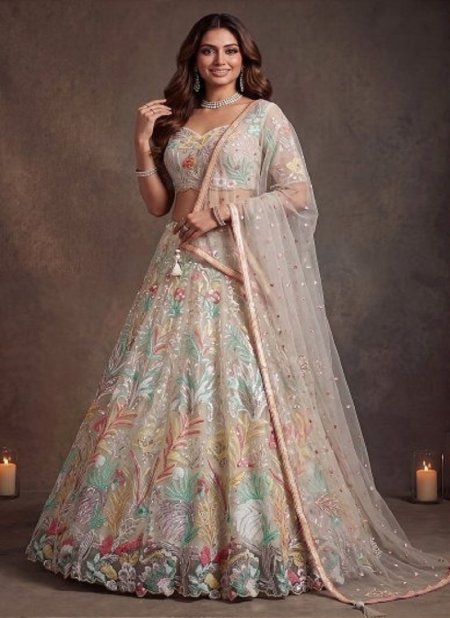 White Colour Zeel Vol 38 Soft Net Sequins Embroidery Work Designer Lehenga 6032